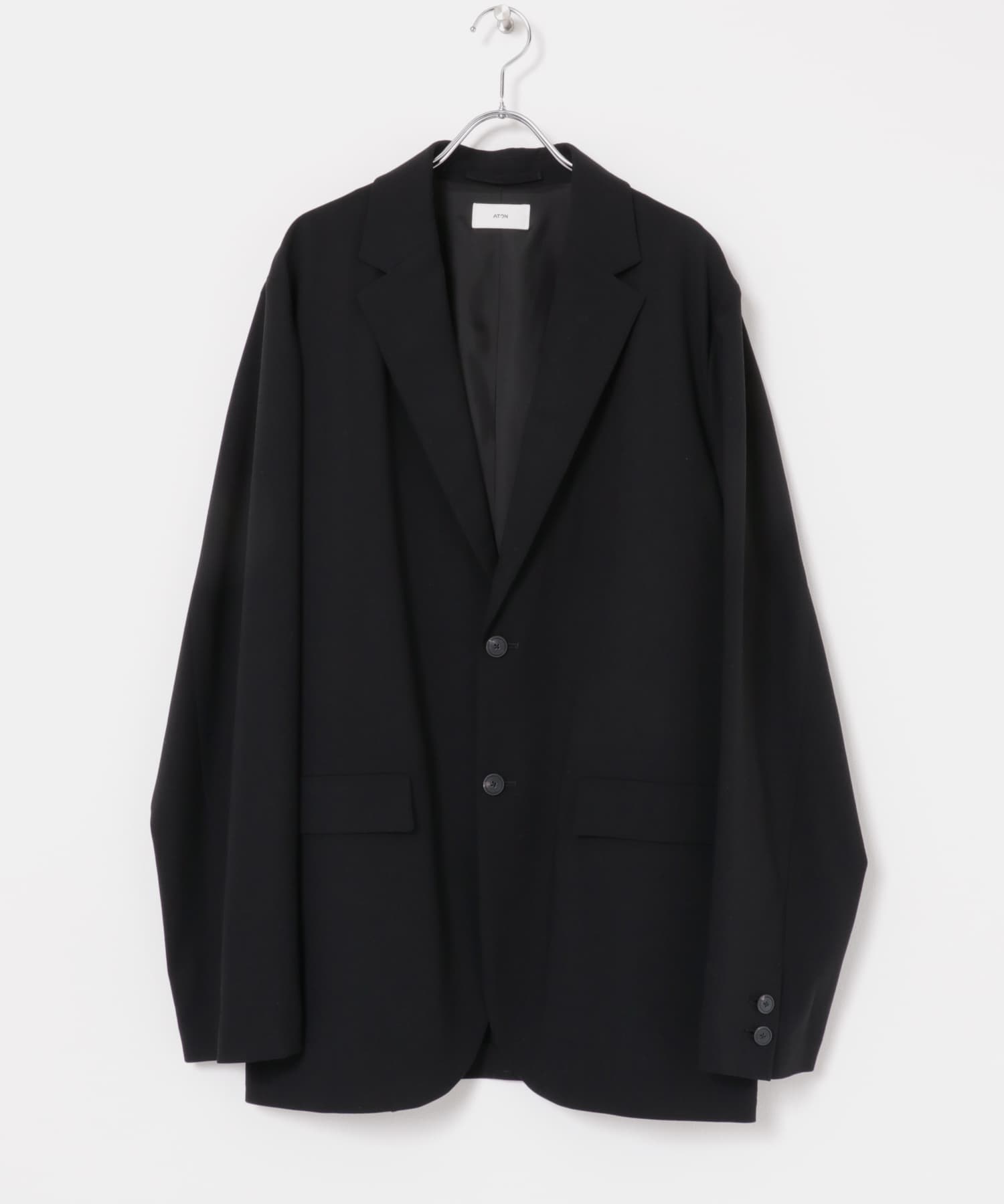 ATON　HIGH TWIST WOOL JACKET BLACK 4