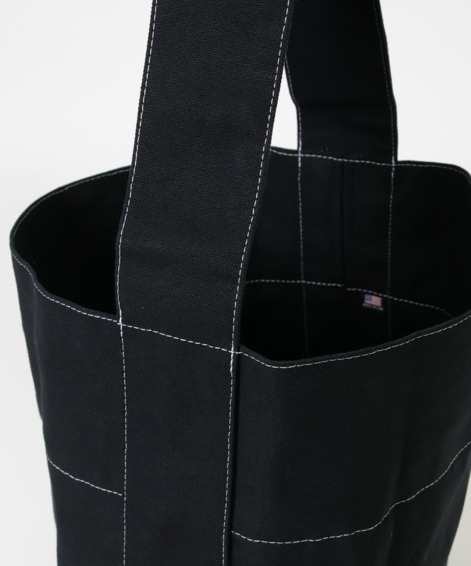 Kaan　BUCKET TOTE COTTON BLK/WHT.S FREE