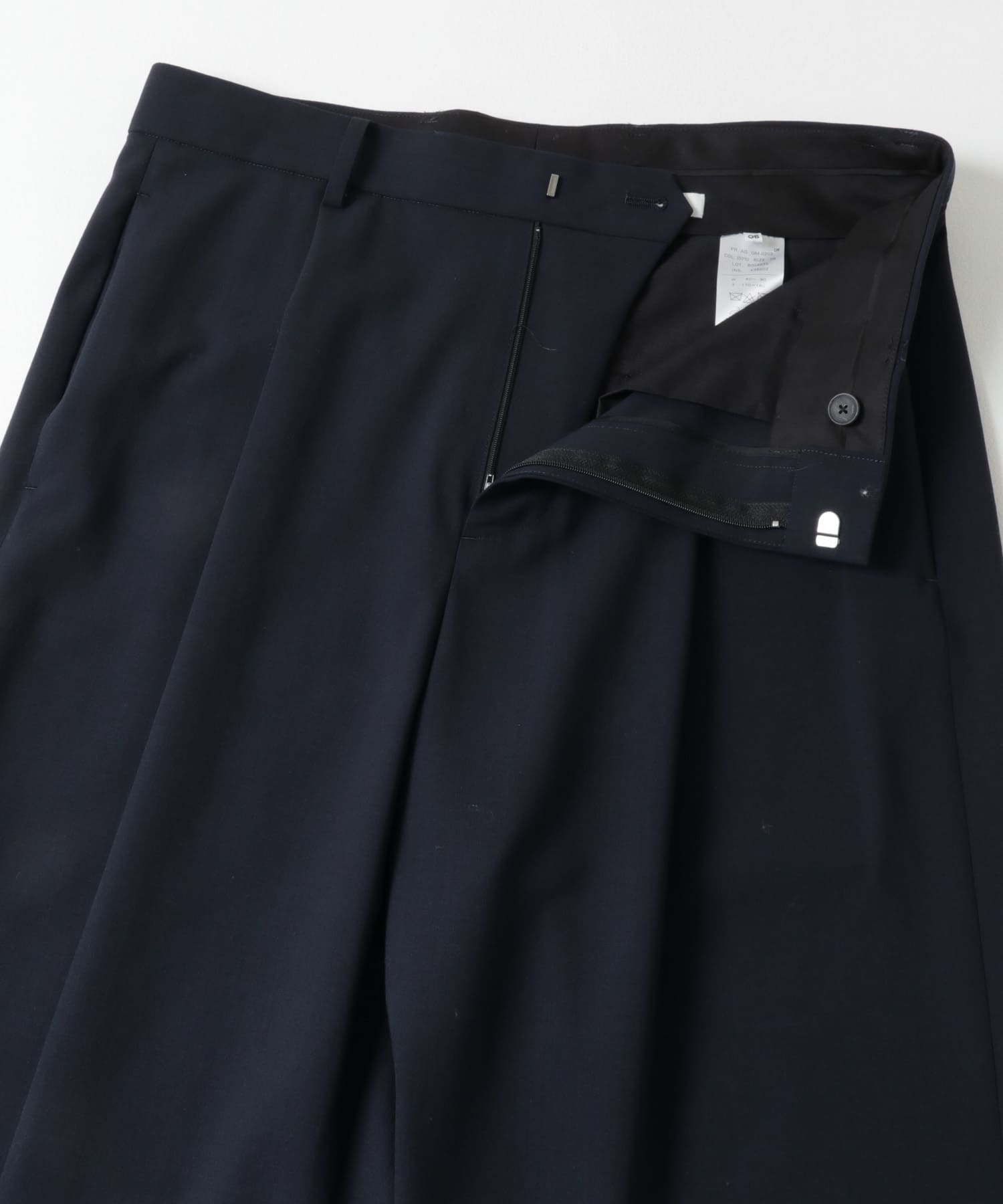 ATON　HIGH TWIST WOOL WIDE PANTS NAVY 4