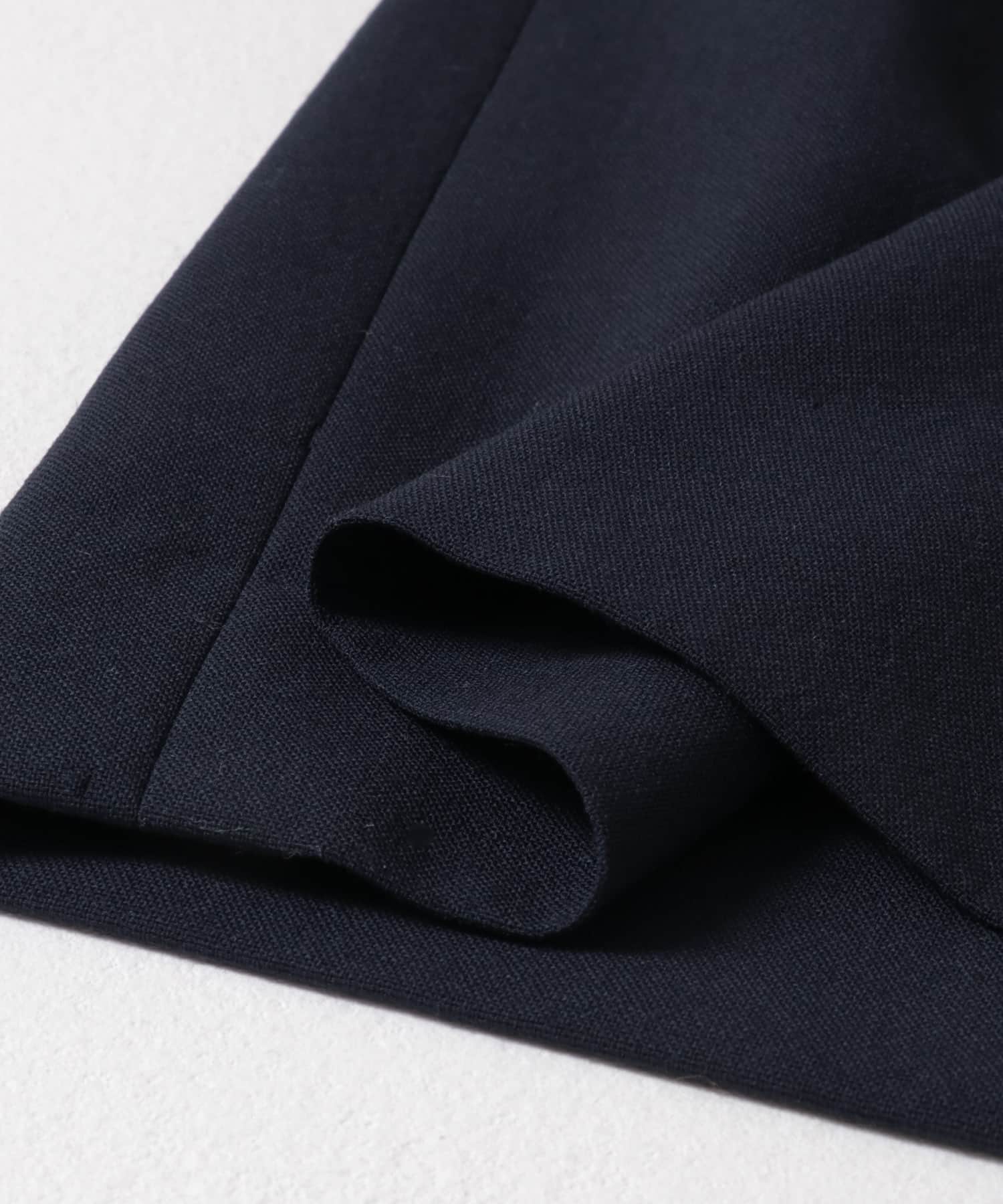 ATON　HIGH TWIST WOOL WIDE PANTS NAVY 4