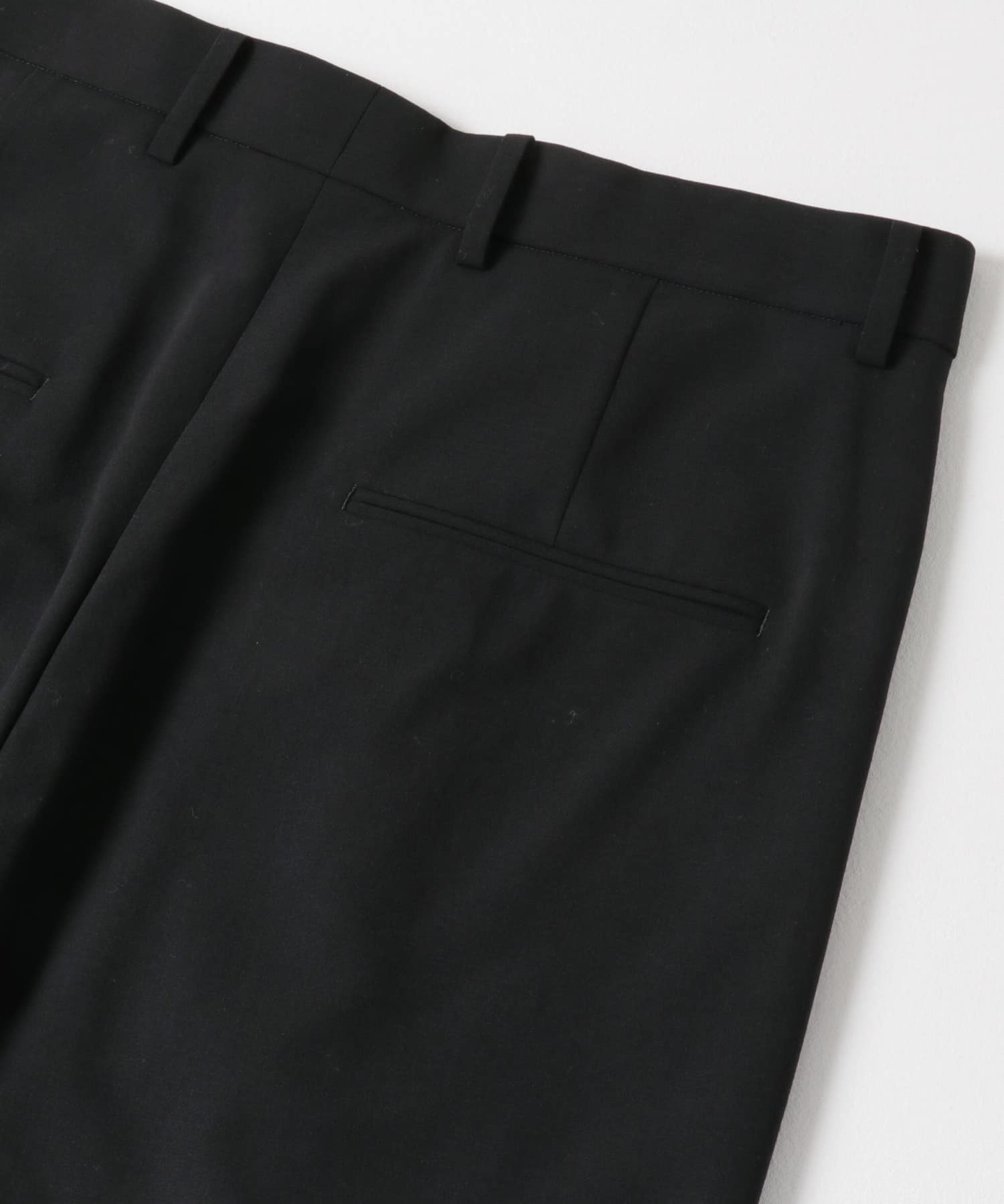 ATON　HIGH TWIST WOOL WIDE PANTS BLACK 4