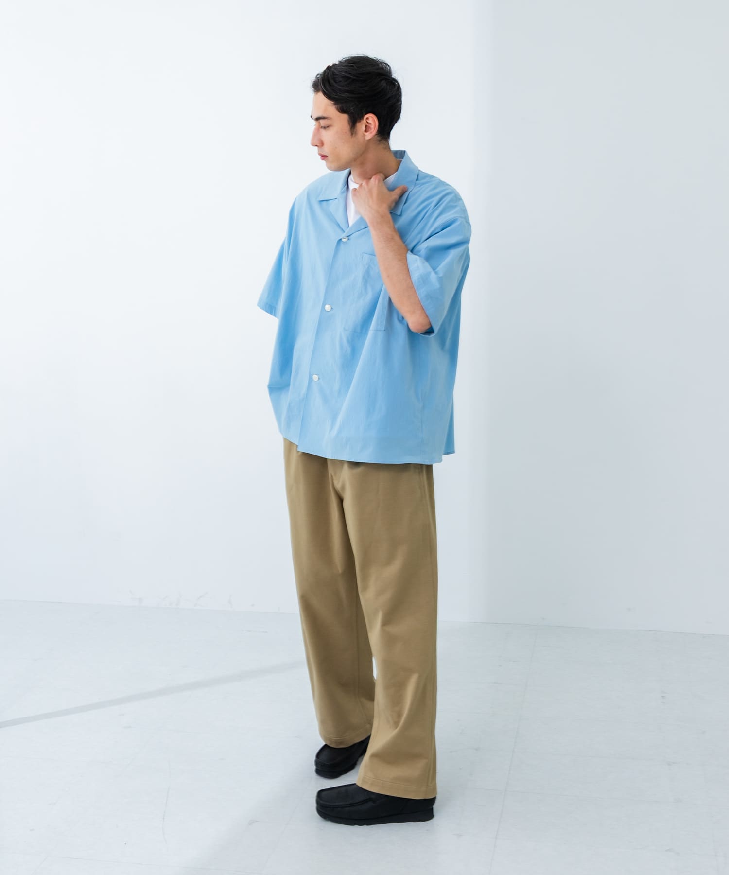 GGG Open Collar Short-Sleeve Shirts(M SAX): トップス｜URBAN