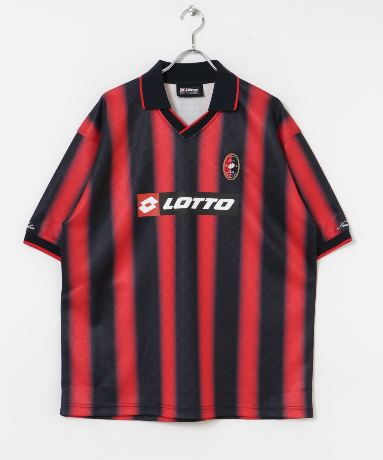 LOTTO　FADE STRIPE GAME SHIRTS RED×BLK M
