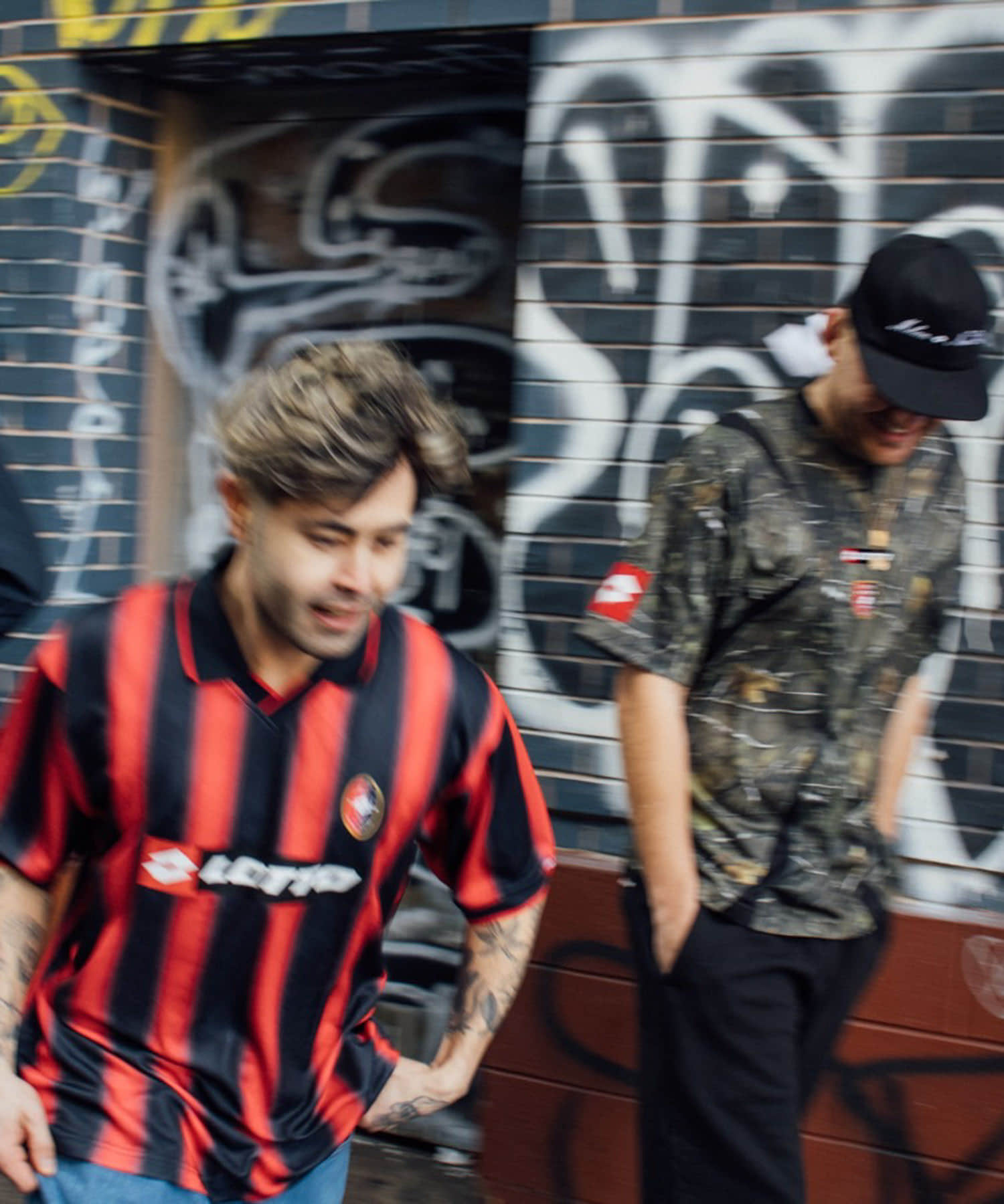 LOTTO　FADE STRIPE GAME SHIRTS RED×BLK M