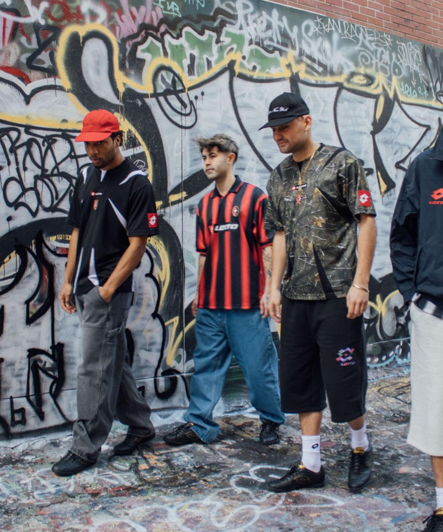 LOTTO　FADE STRIPE GAME SHIRTS RED×BLK M