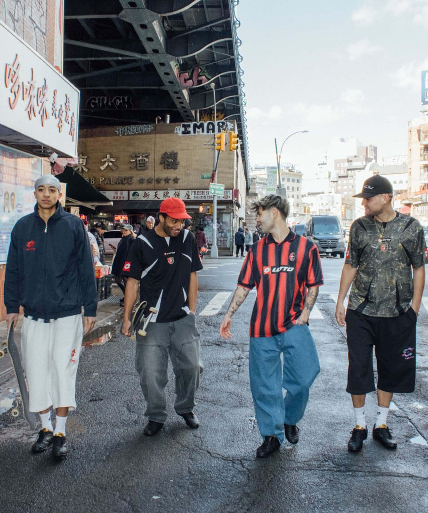 LOTTO　FADE STRIPE GAME SHIRTS RED×BLK M