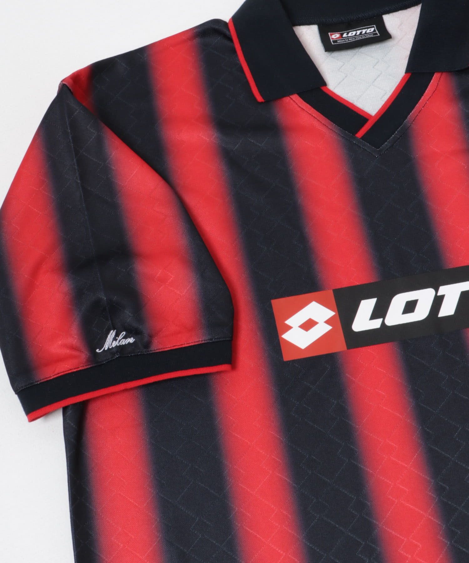 LOTTO　FADE STRIPE GAME SHIRTS RED×BLK M
