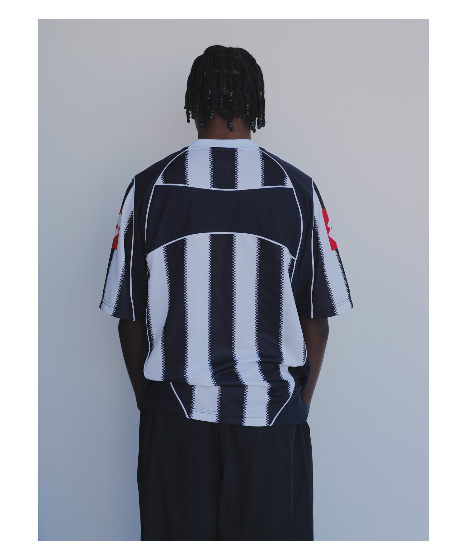 LOTTO　STRIPE GAME SHIRTS WHT×NVY M