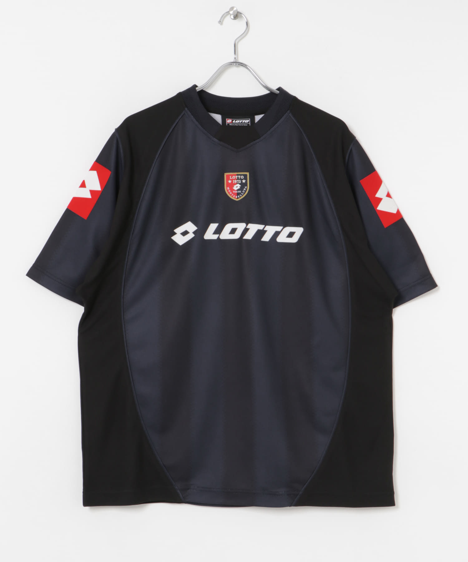 LOTTO　STRIPE GAME SHIRTS BLK×NVY M