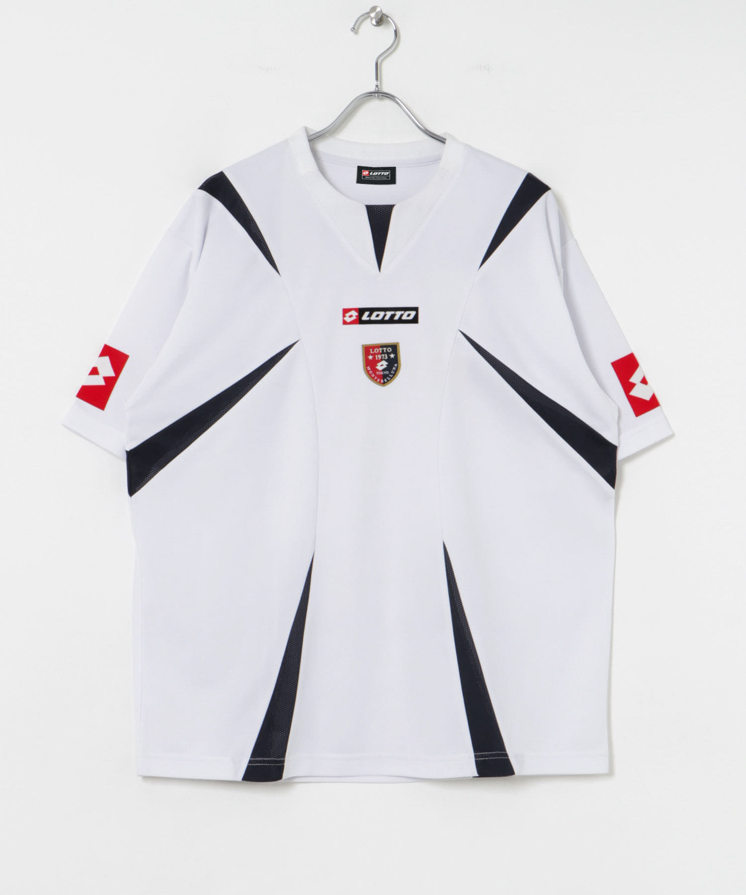 LOTTO　PANEL GAME SHIRTS WHT×NVY M