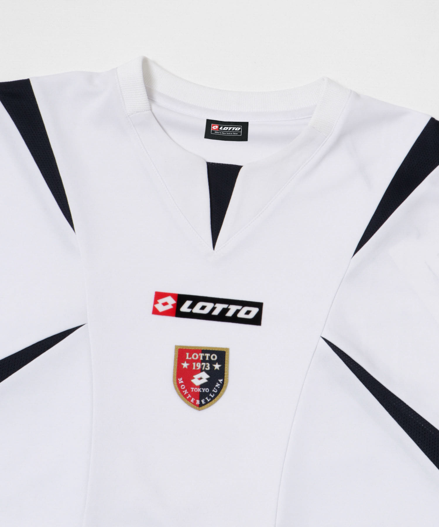 LOTTO　PANEL GAME SHIRTS WHT×NVY M
