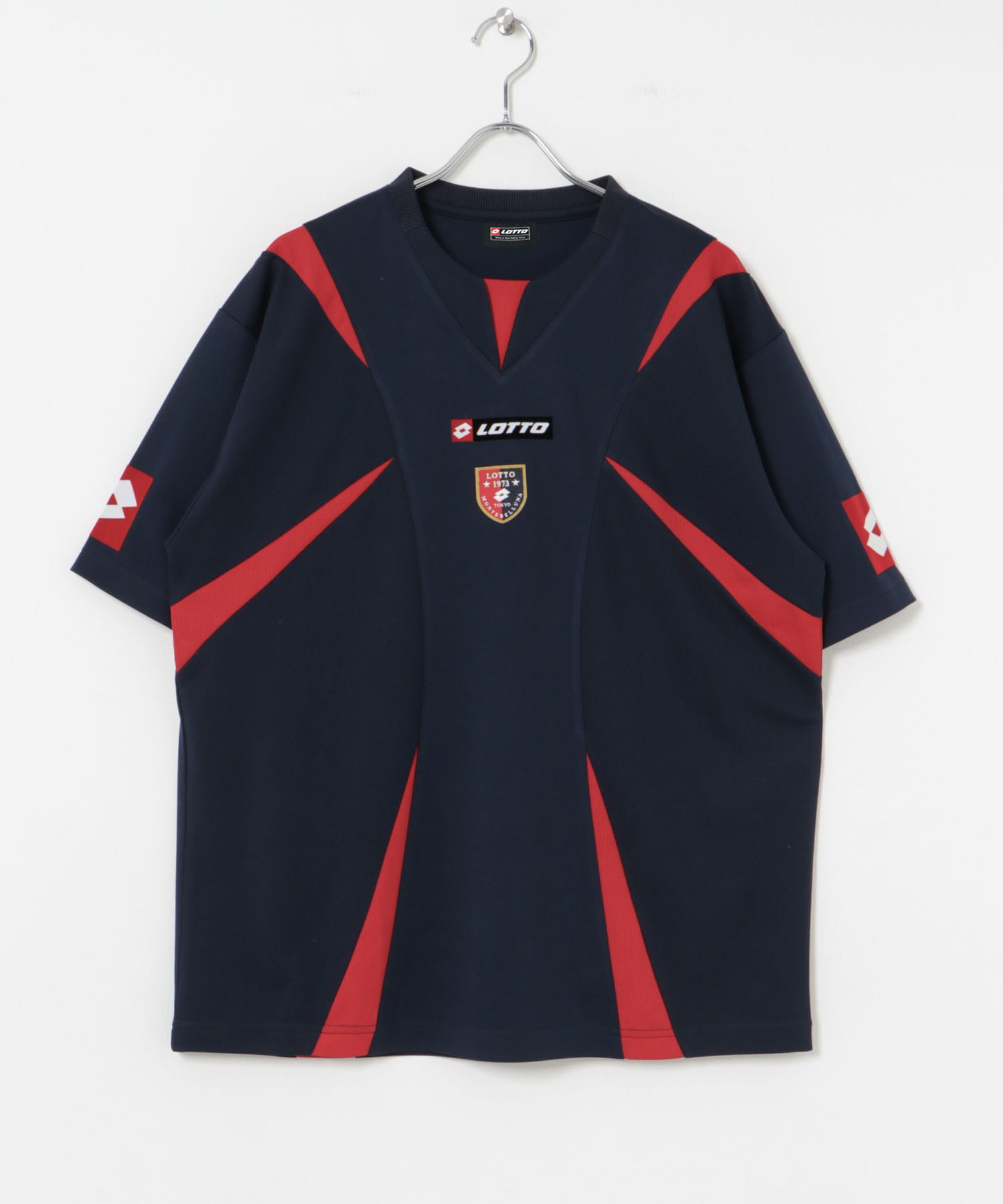 LOTTO　PANEL GAME SHIRTS NVY×RED M