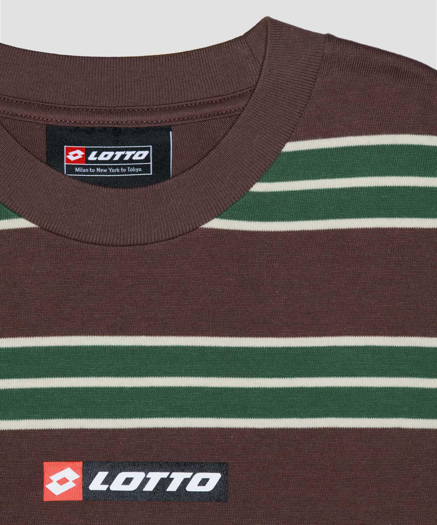 LOTTO　MULTI BORDER T-SHIRTS BROWN M