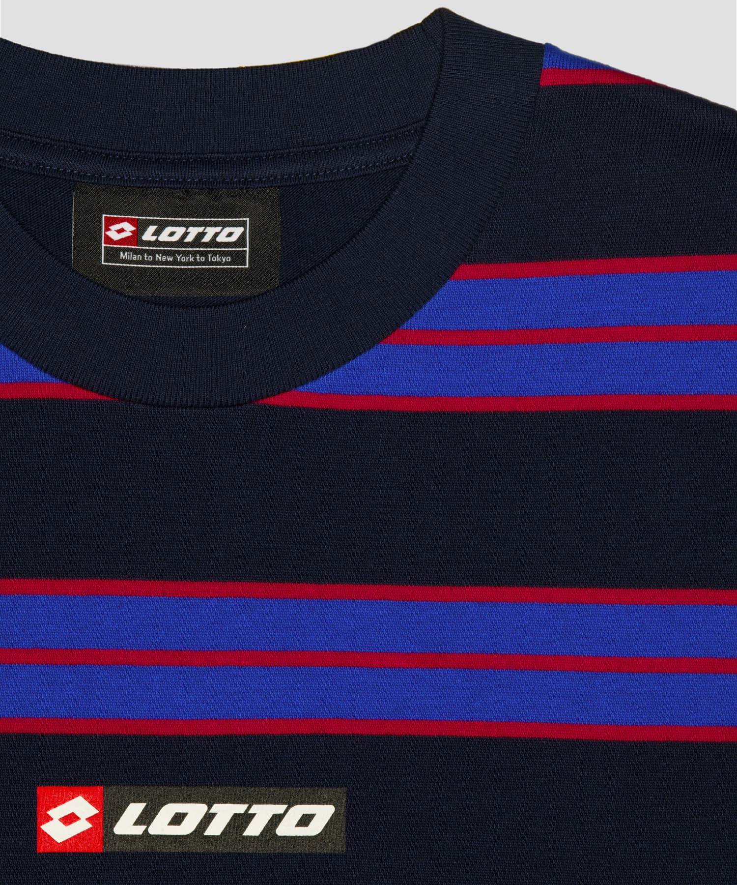 LOTTO　MULTI BORDER T-SHIRTS NAVY M