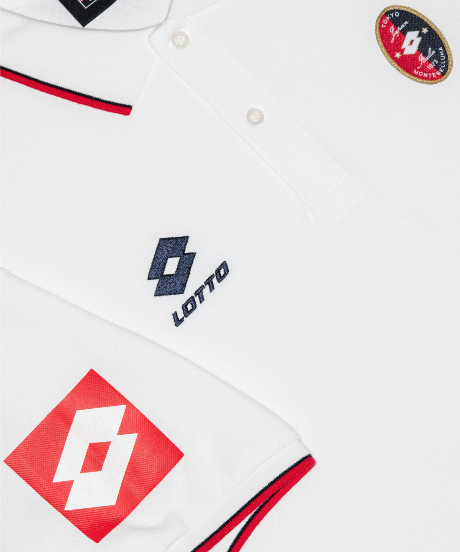 LOTTO　DESIGN POLO SHIRTS WHITE M