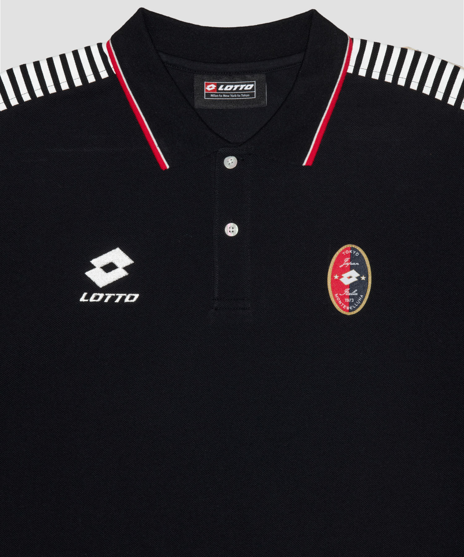 LOTTO　DESIGN POLO SHIRTS BLACK M