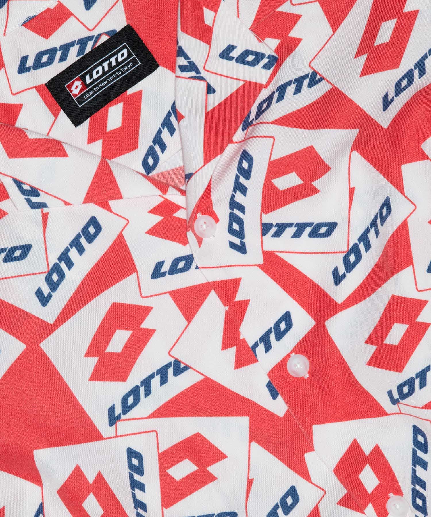 LOTTO　LOGO PATTERNED O/C SHIRTS RED M
