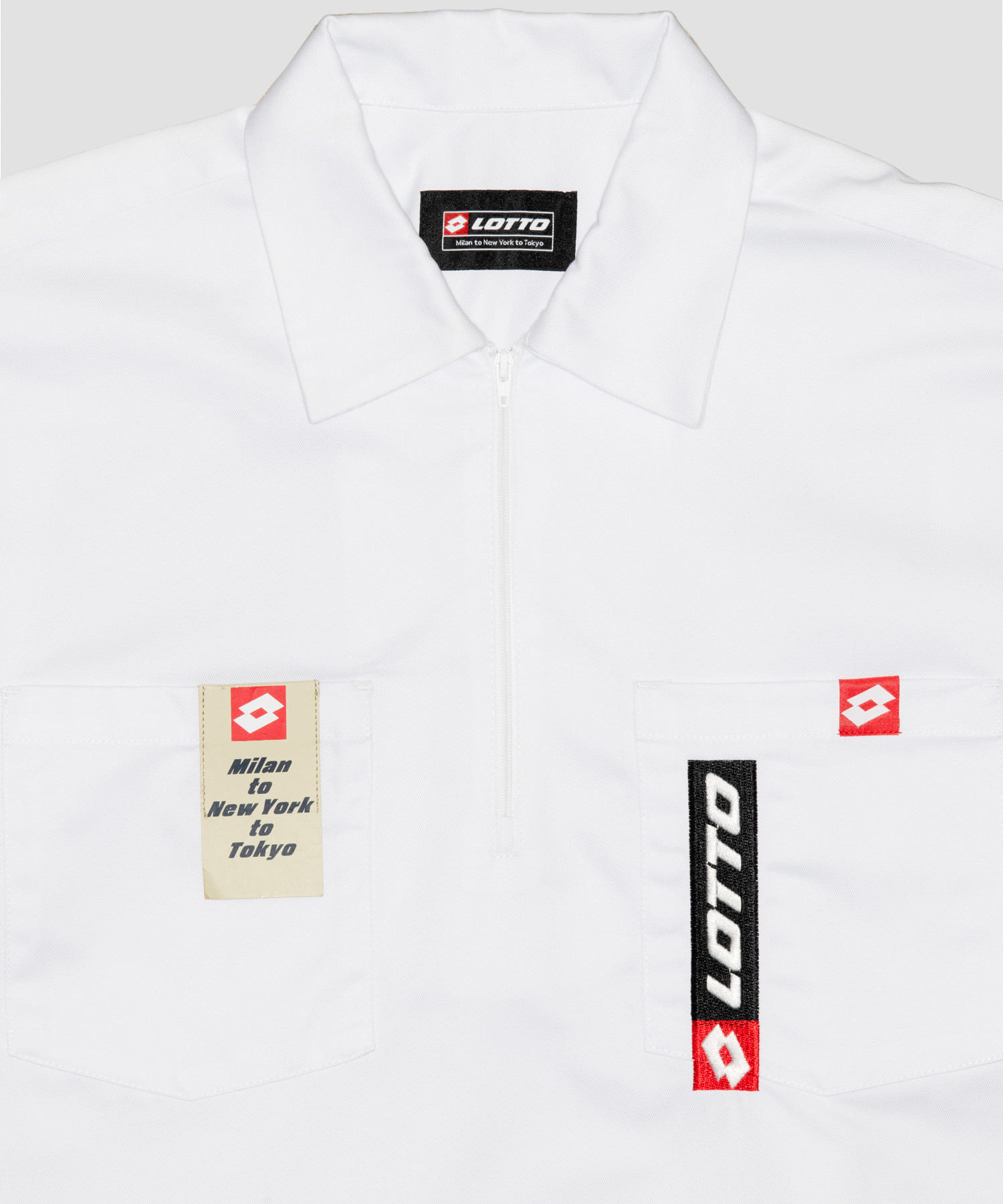 LOTTO　TC TWILL HALF ZIP SHIRTS WHITE M