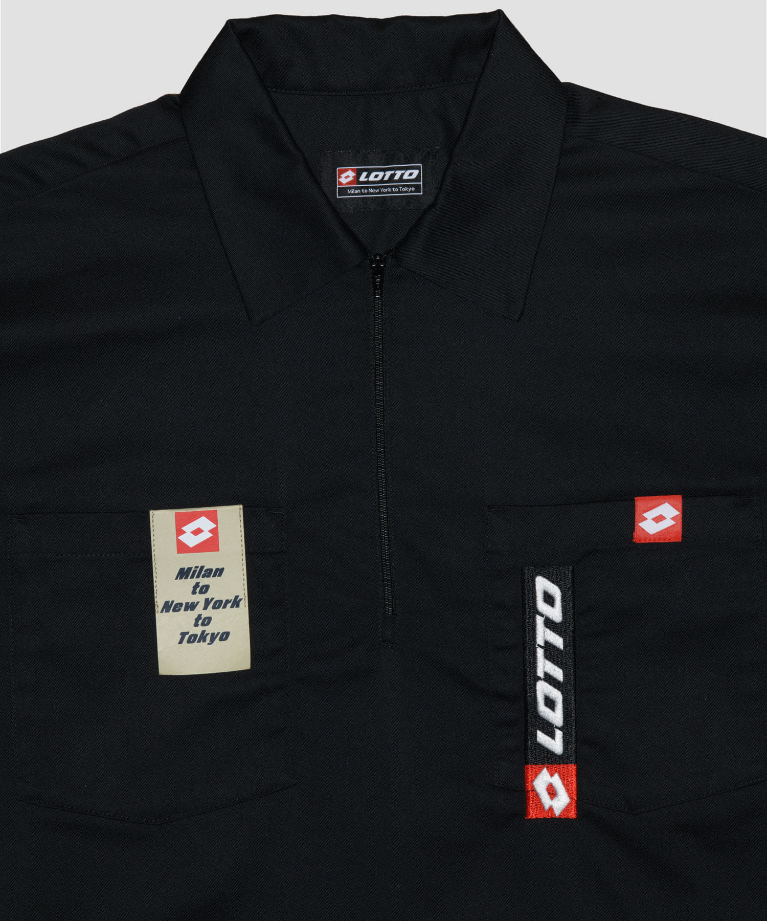 LOTTO　TC TWILL HALF ZIP SHIRTS BLACK M