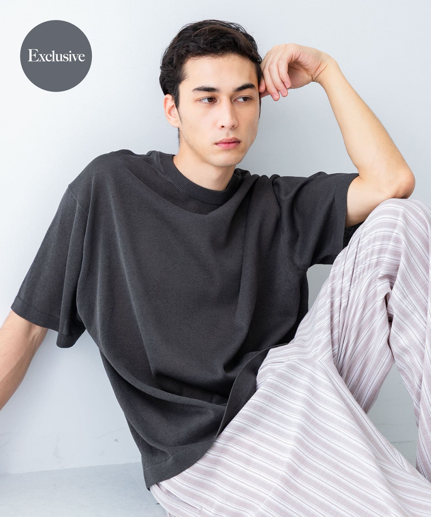 『別注』crepuscule×UR　Washi Knit Short-Sleeve T-shirts