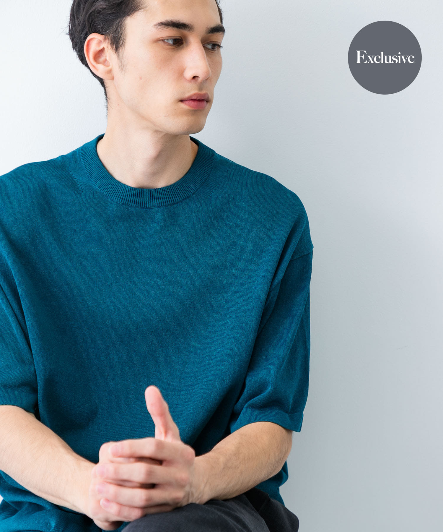 『別注』crepuscule×UR　Washi Knit Short-Sleeve T-shirts