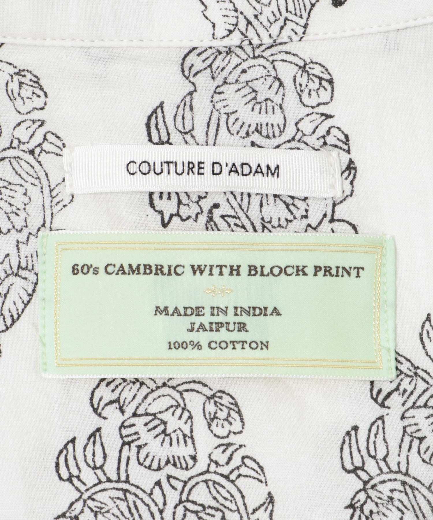 COUTURE D’ADAME　Block Print Summerwear WHT/BLK 40