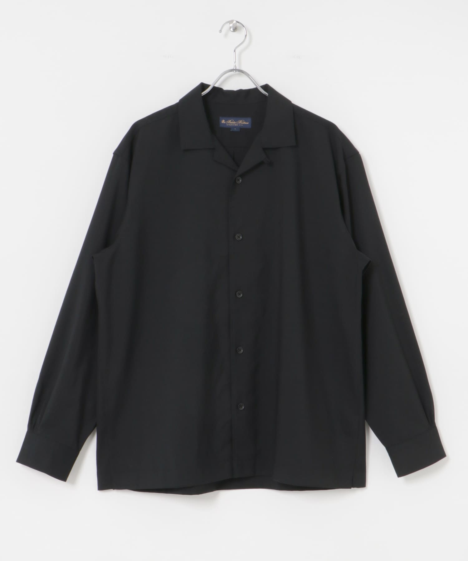 『別注』BROOKS BROTHERS×UR　OPEN COLLAR L/S SHIRTS BLACK M