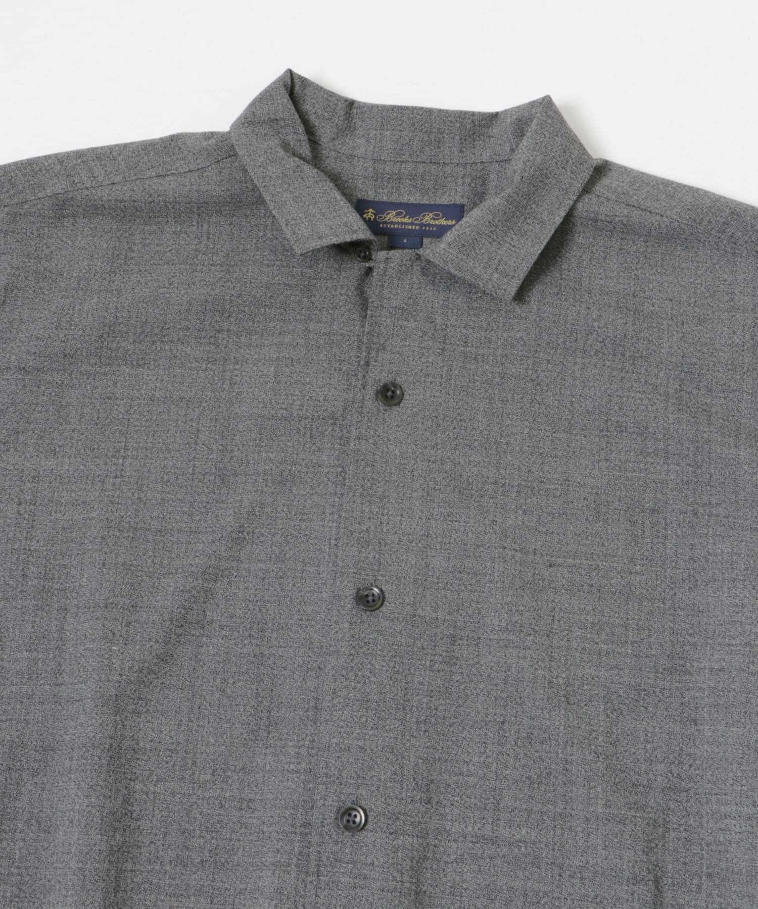『別注』BROOKS BROTHERS×UR　OPEN COLLAR L/S SHIRTS GRAY M