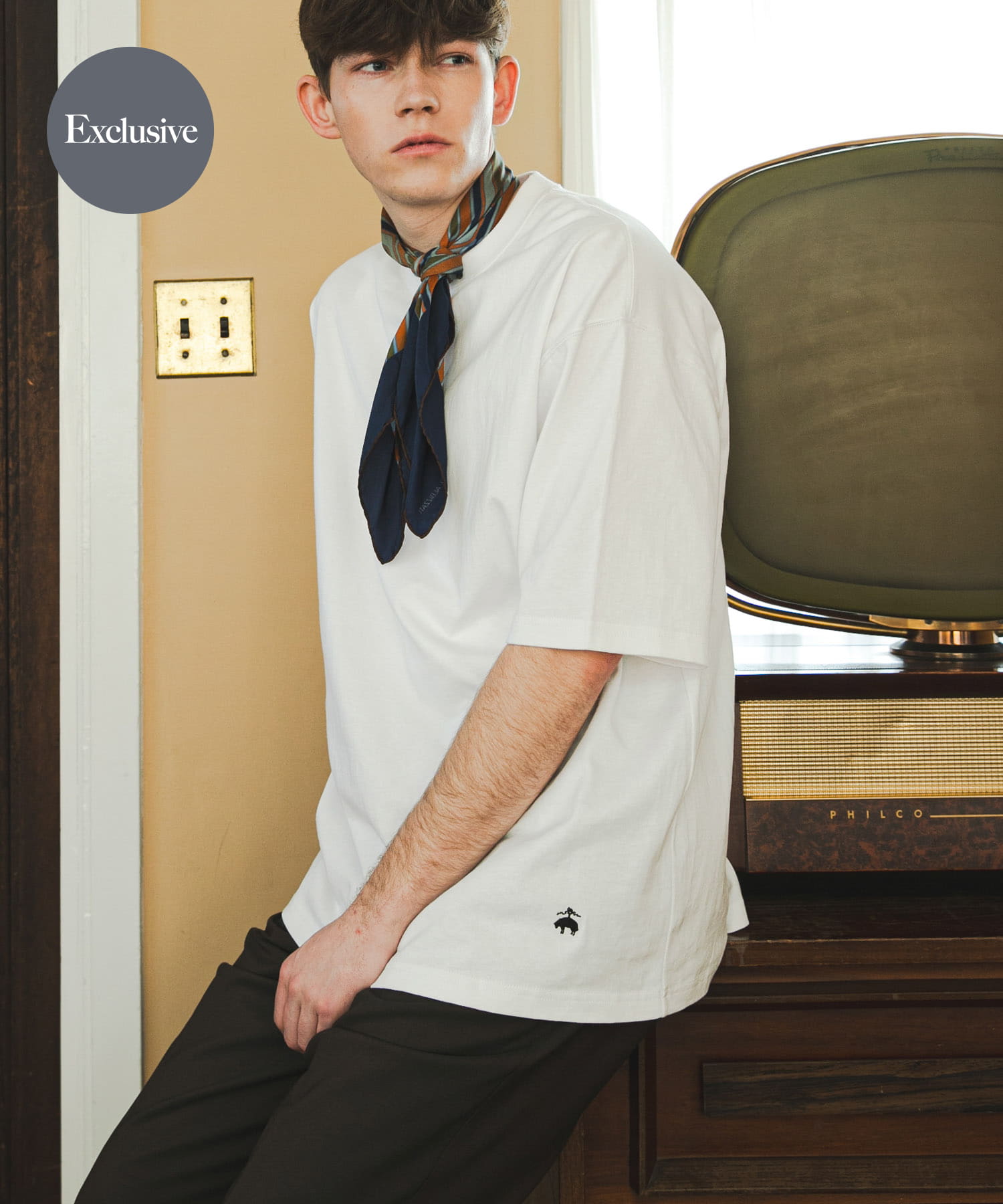 『別注』BROOKS BROTHERS×UR　GF LOGO S/S T-SHIRTS