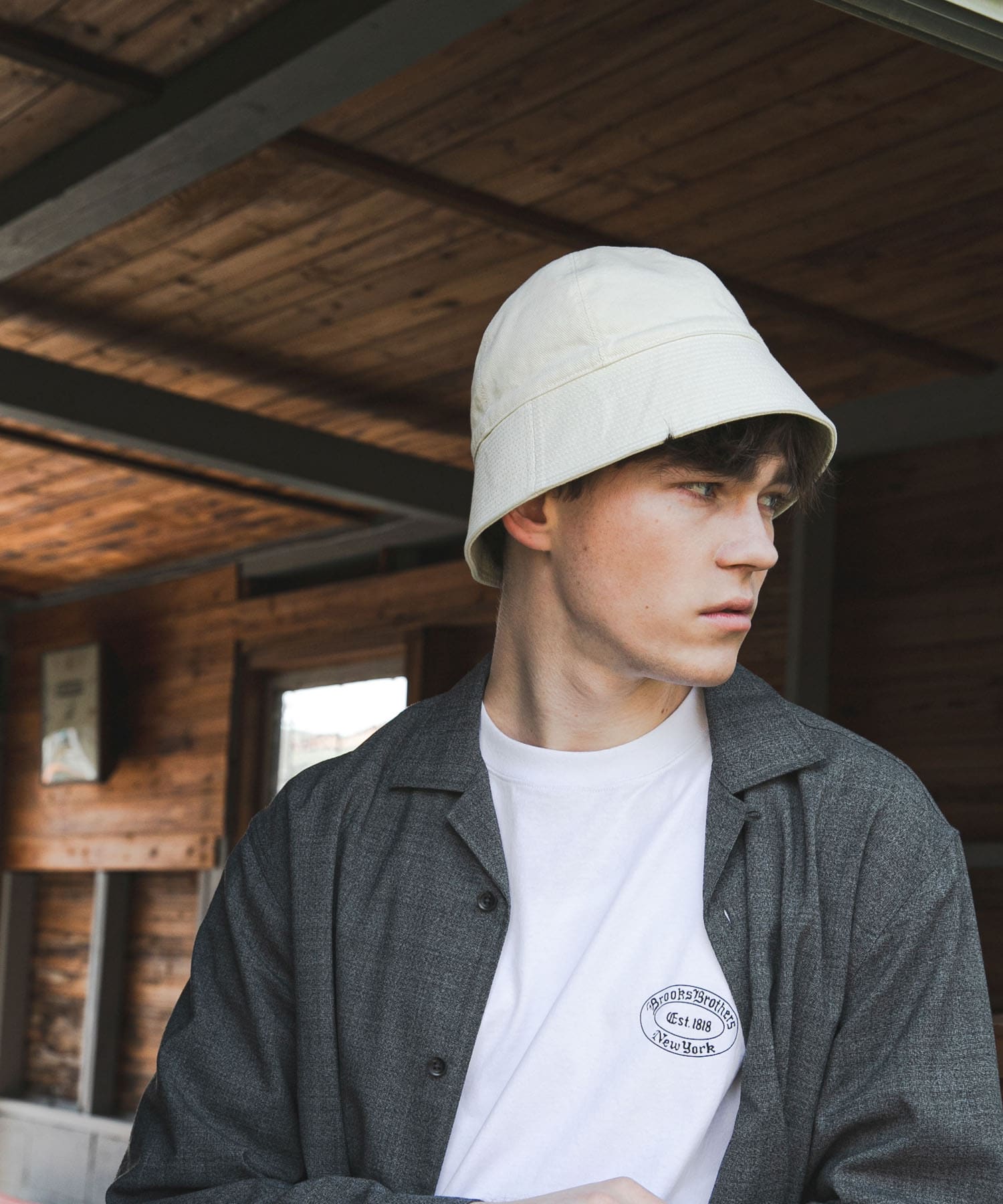 『別注』BROOKS BROTHERS×UR　CT TWILL SAILOR HAT NATURAL FREE