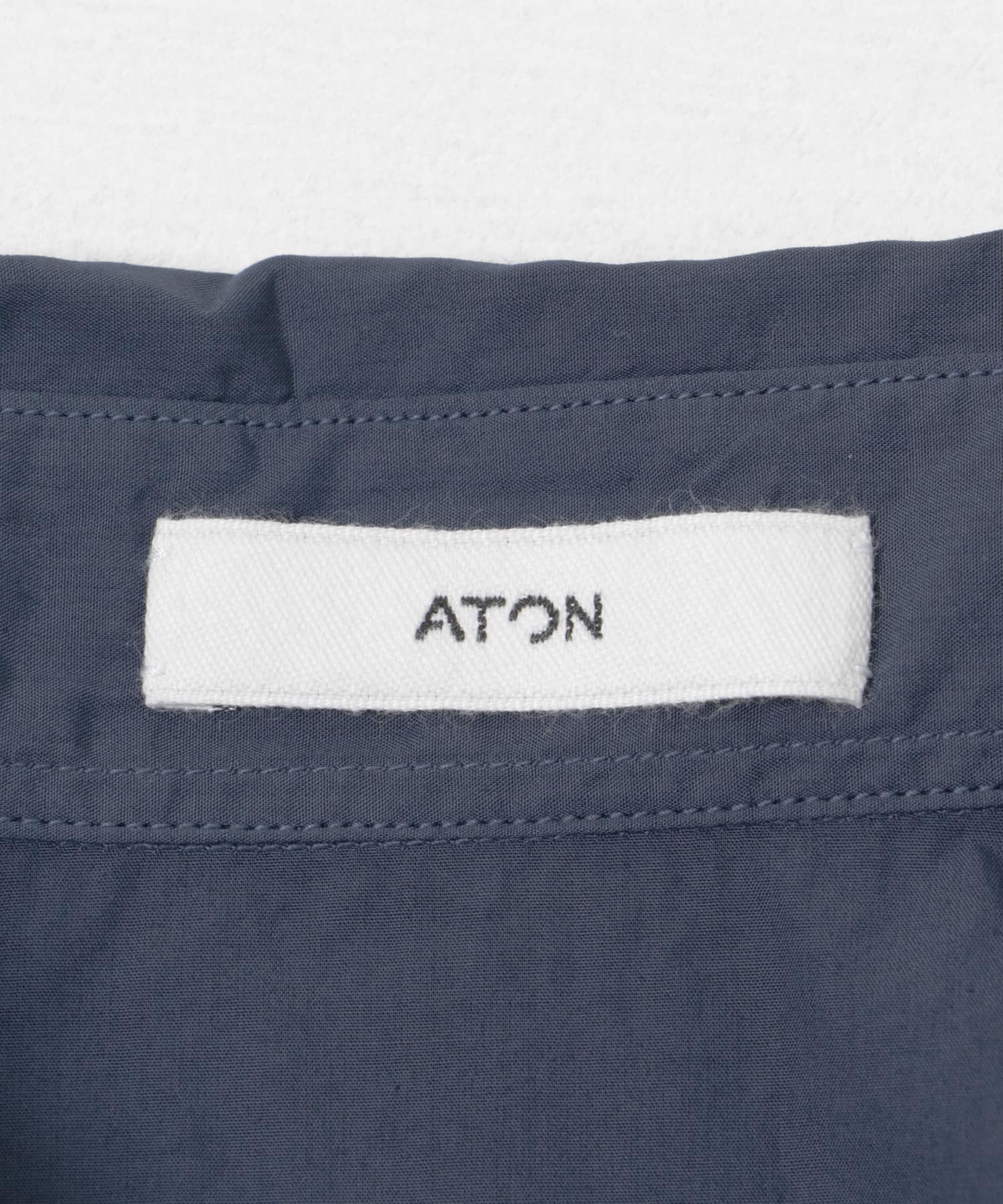 ATON　COTTON LAWN OS SHORT-SLEEVE SHIRTS NAVY 4