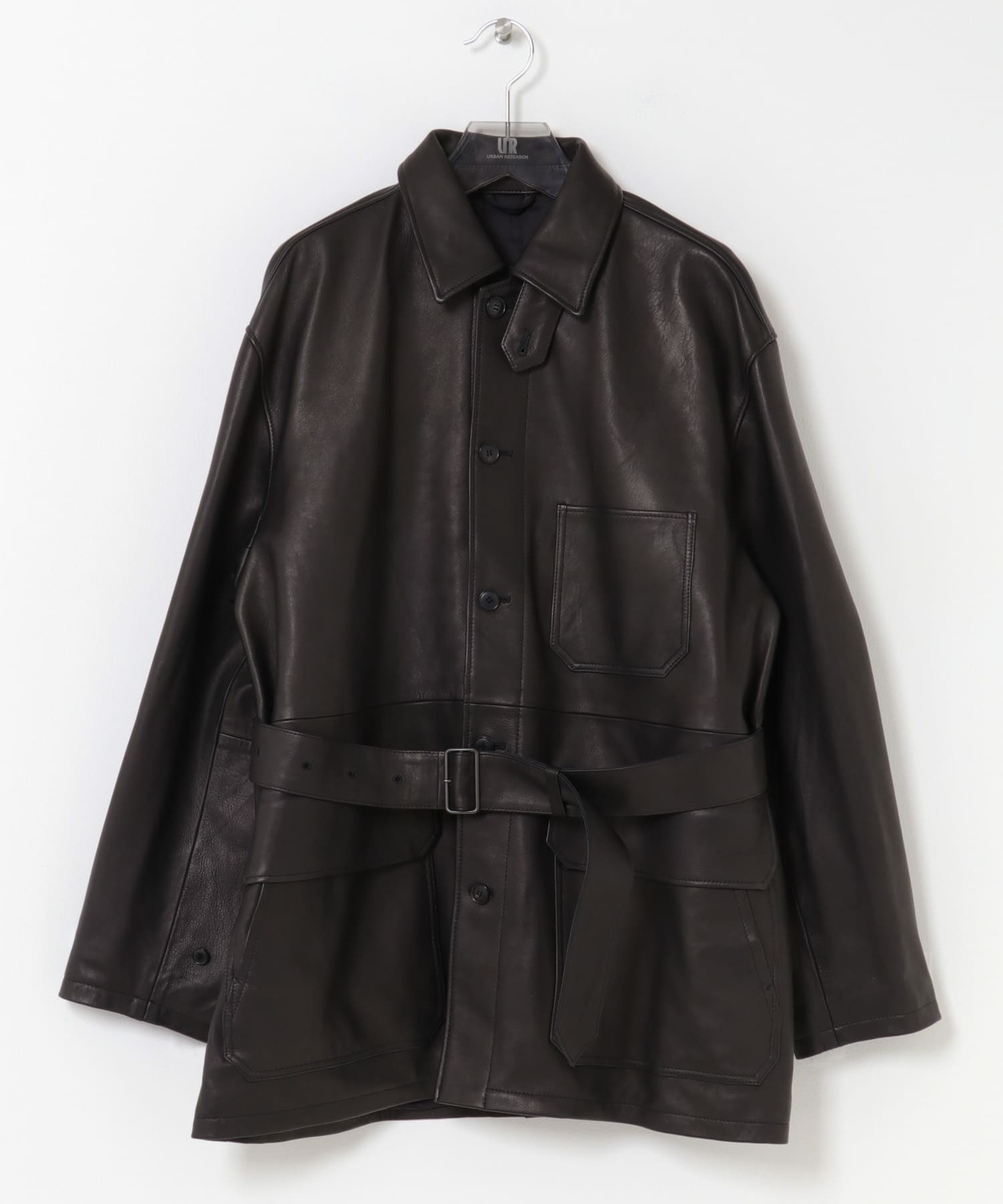 YLEVE SHEEP LEATHER COVERALL JACKET(4 010 REDBLK): アウター｜URBAN