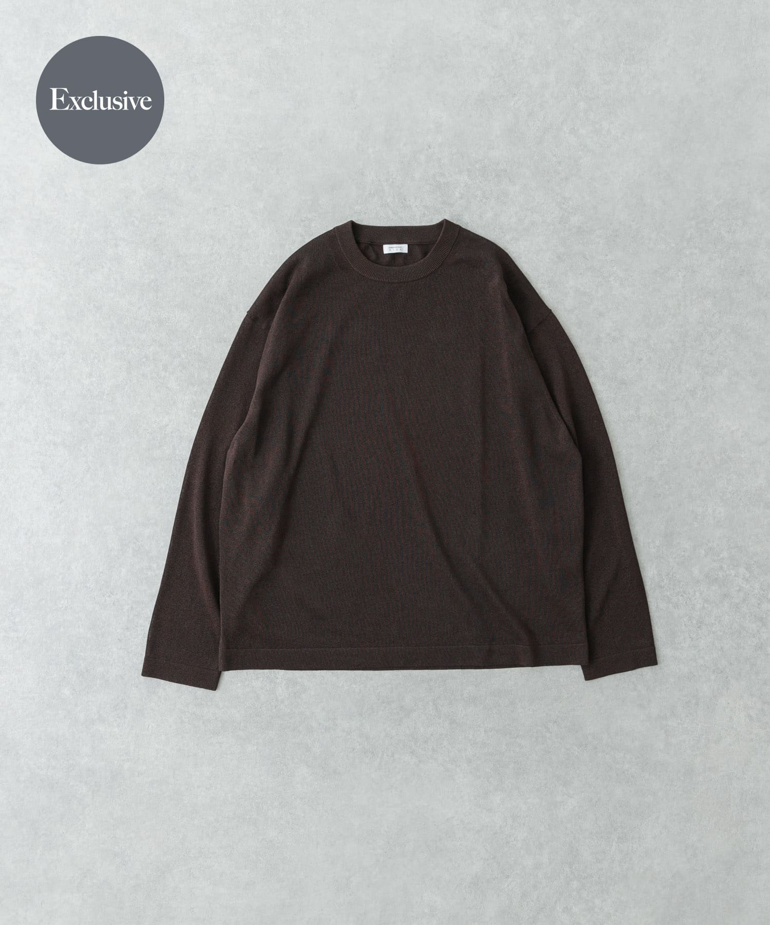 『別注』crepuscule×UR　Washi Knit Long-Sleeve T-shirts Chocolate 1