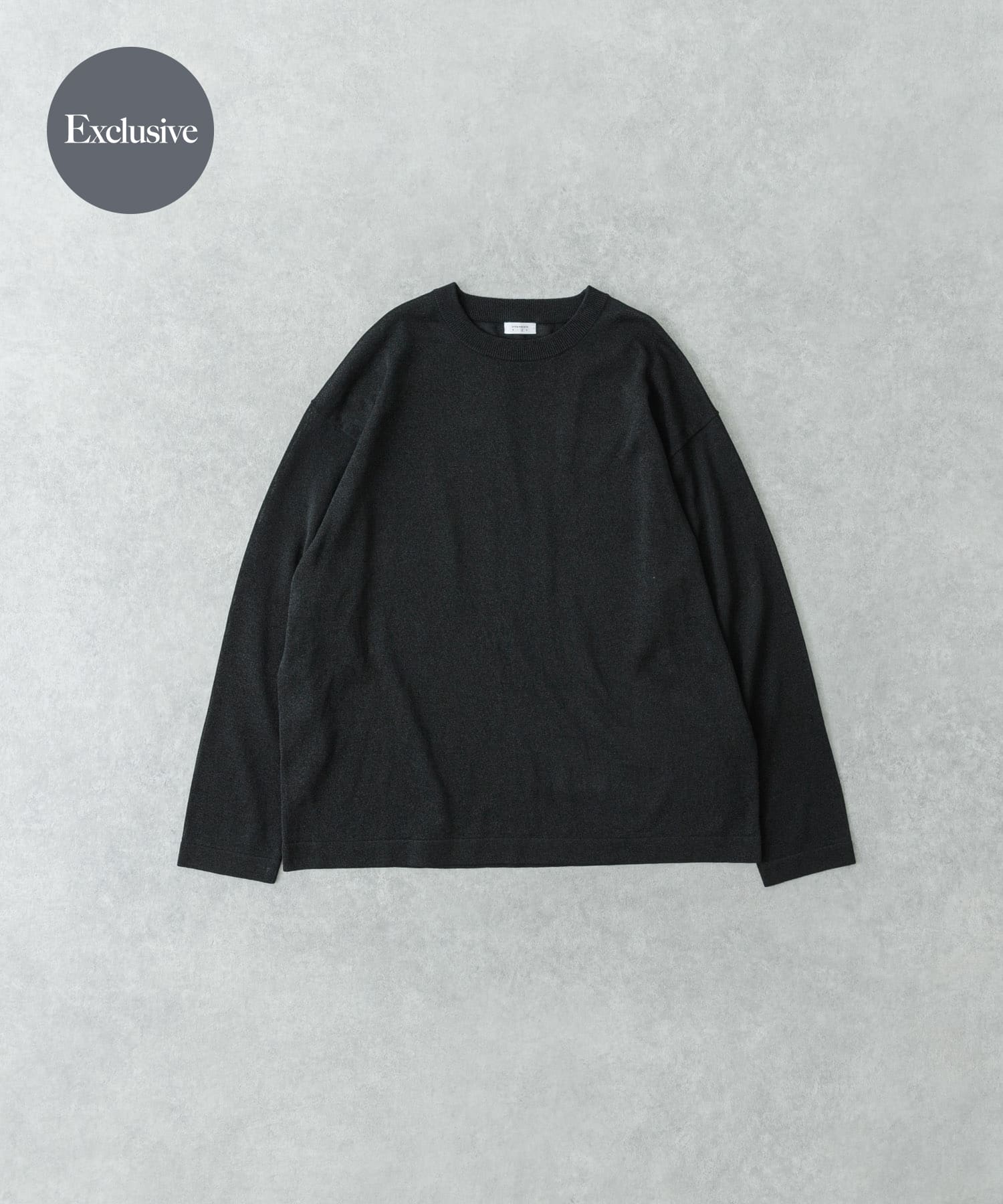 『別注』crepuscule×UR　Washi Knit Long-Sleeve T-shirts Black 1