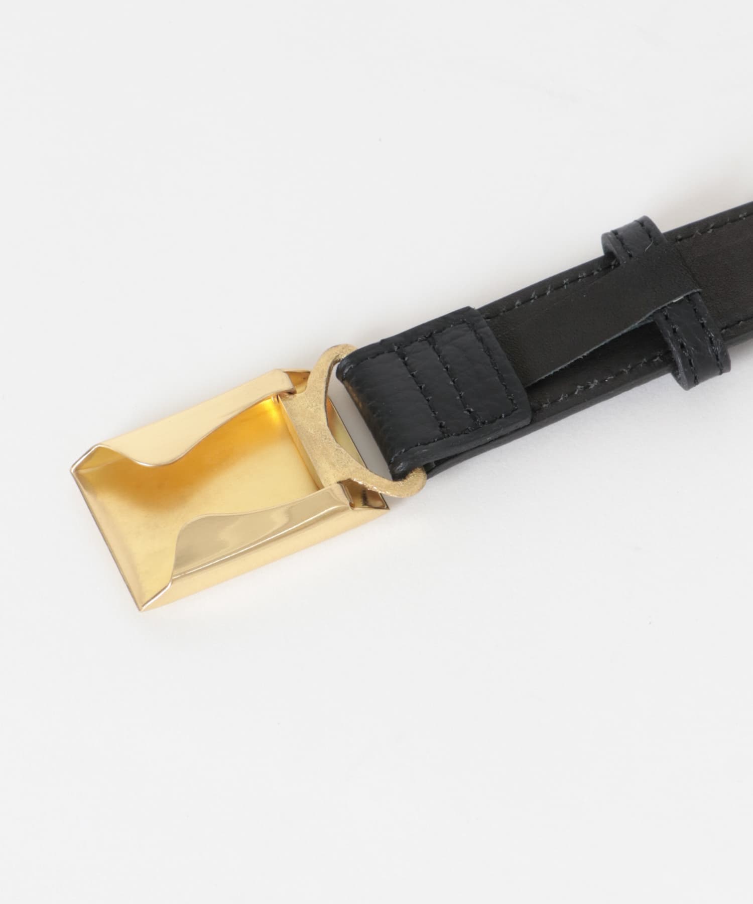 Scye　Leather Box Buckle Belt クロ M