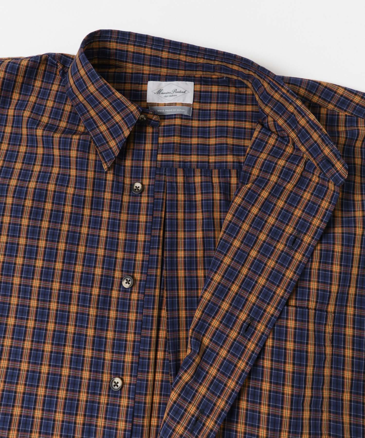 Marvine Pontiak Shirt Makers 3B Regular Collar SH(Authentic Nvy×Or