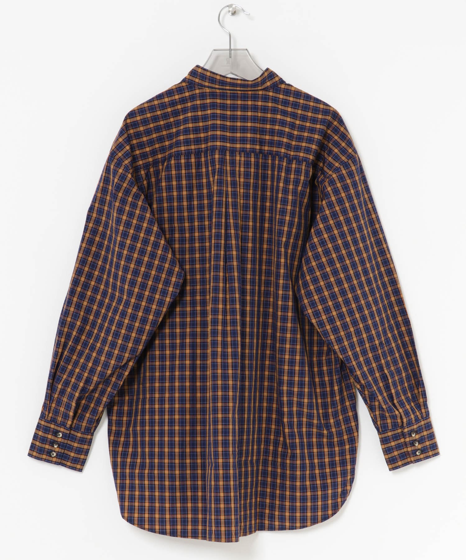 Marvine Pontiak Shirt Makers　3B Regular Collar SH Nvy×Or CH Authentic