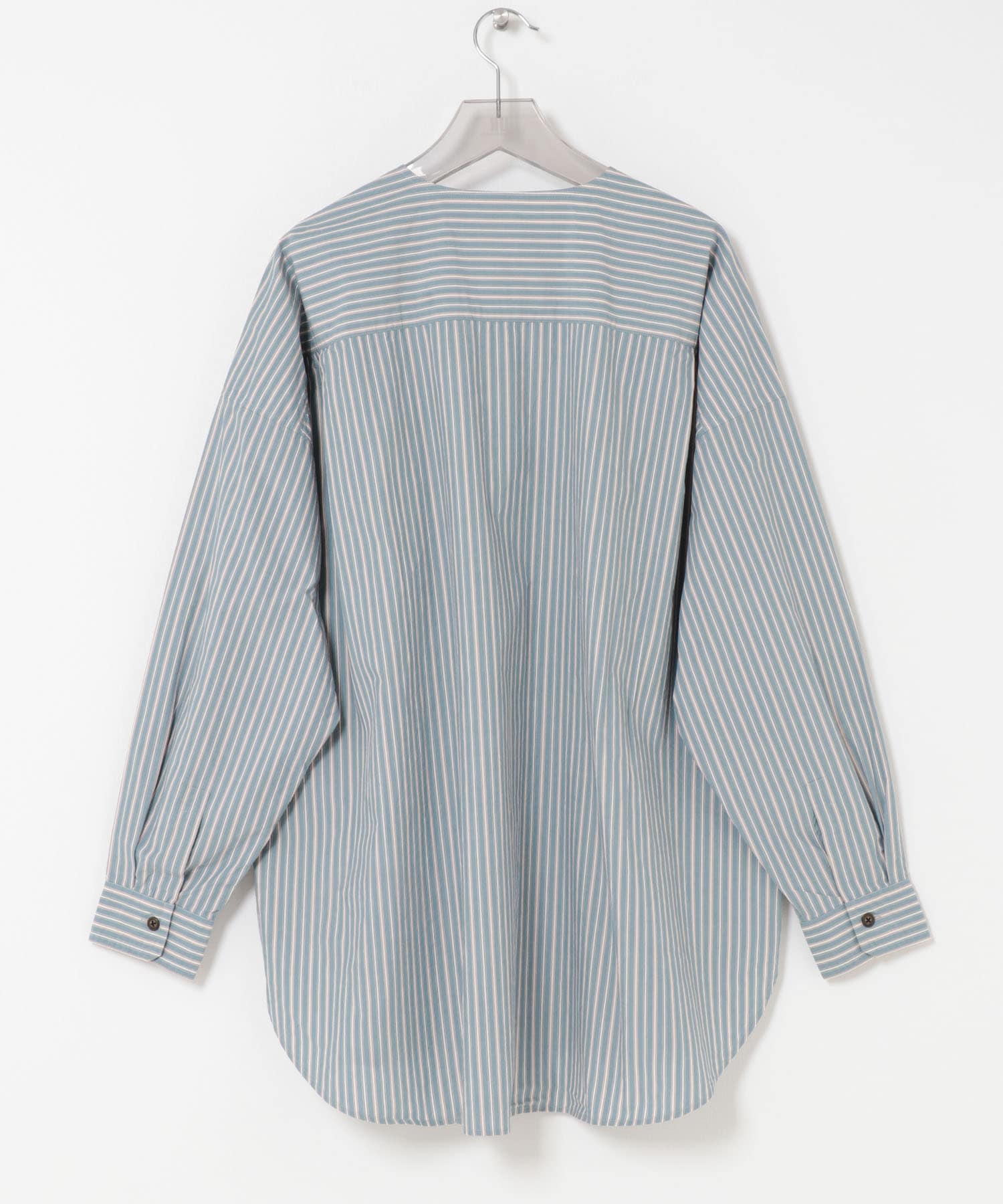 Marvine Pontiak Shirt Makers　Crew Neck shirts Blue Gr ST one
