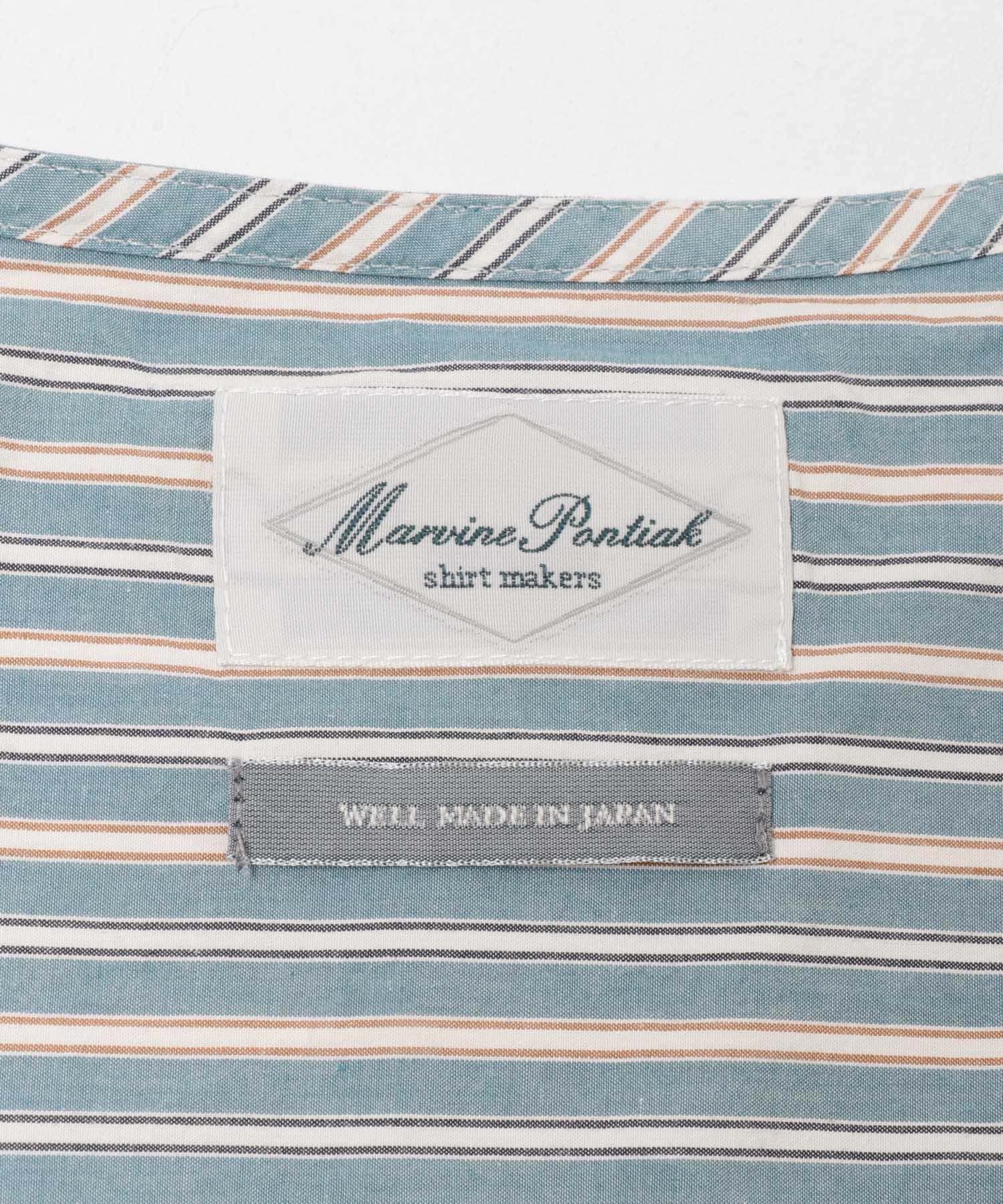 Marvine Pontiak Shirt Makers　Crew Neck shirts Blue Gr ST one