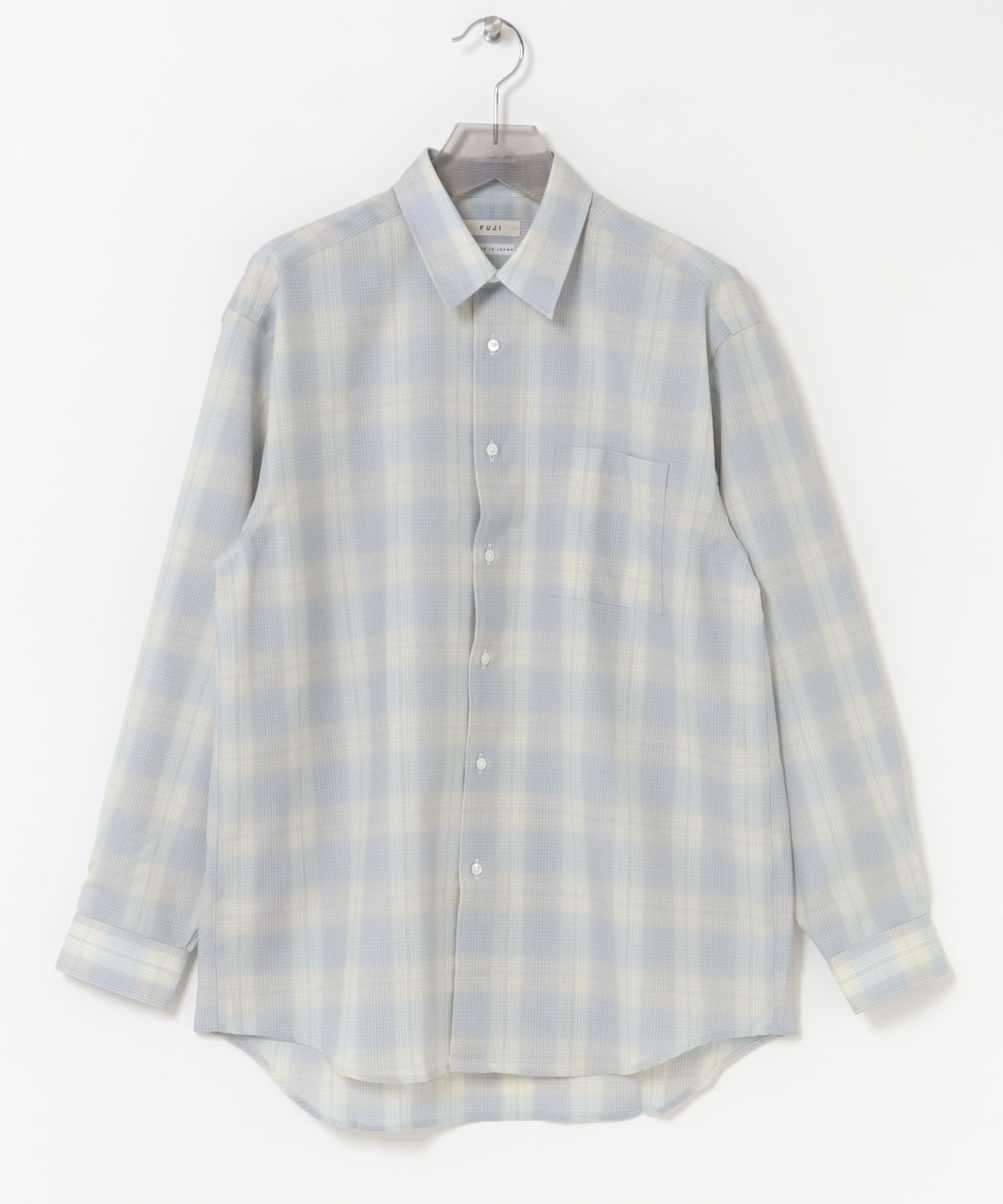 FUJI　WOOL CHECK STANDARD SHIRTS BLUE 5
