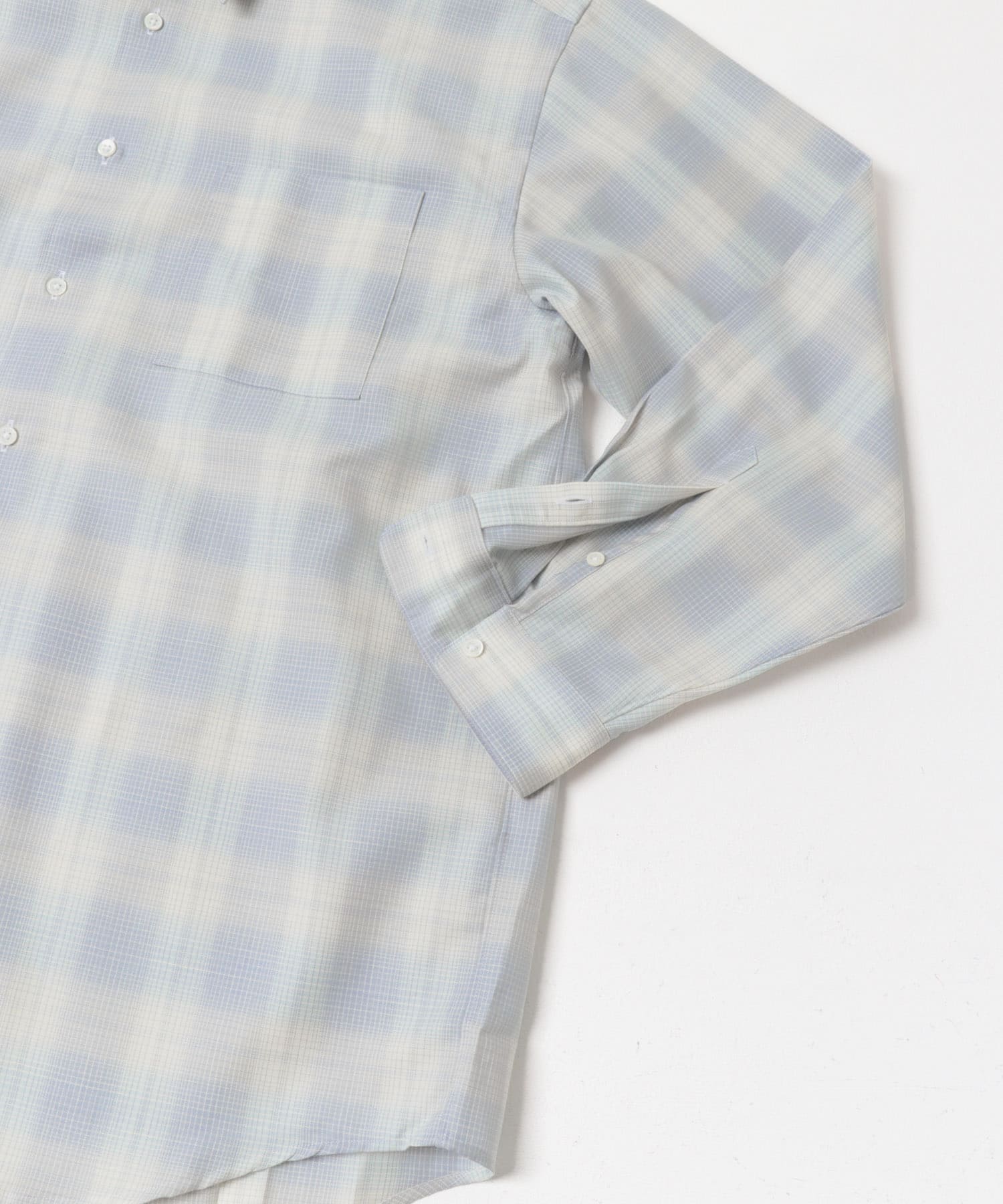 FUJI　WOOL CHECK STANDARD SHIRTS BLUE 5
