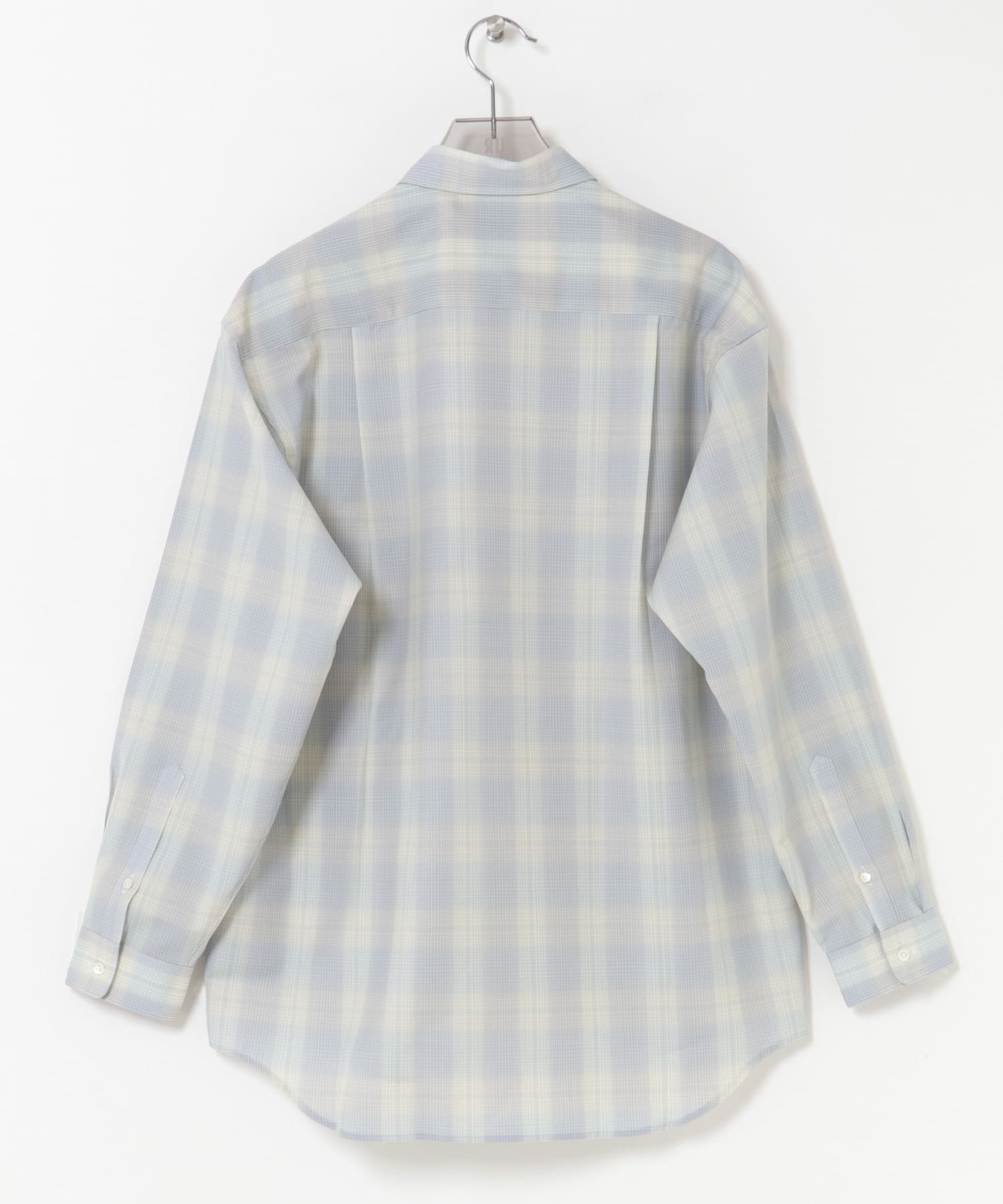 FUJI　WOOL CHECK STANDARD SHIRTS BLUE 5