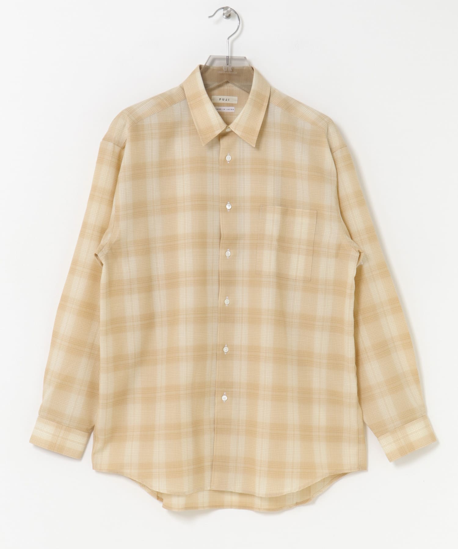 FUJI　WOOL CHECK STANDARD SHIRTS ORANGE 5