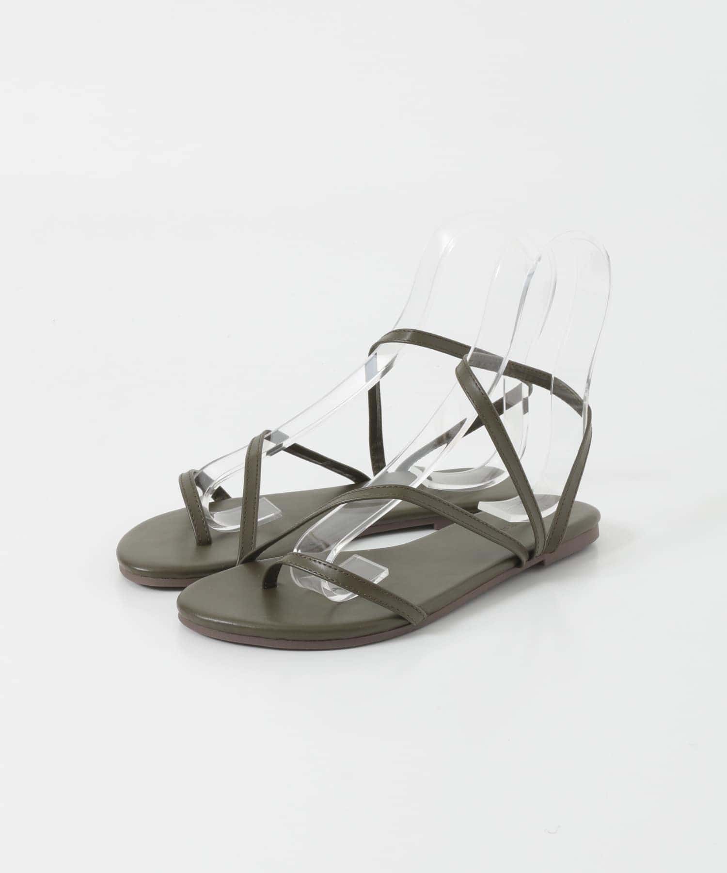 アシンメトリーサンダル KHAKI 36