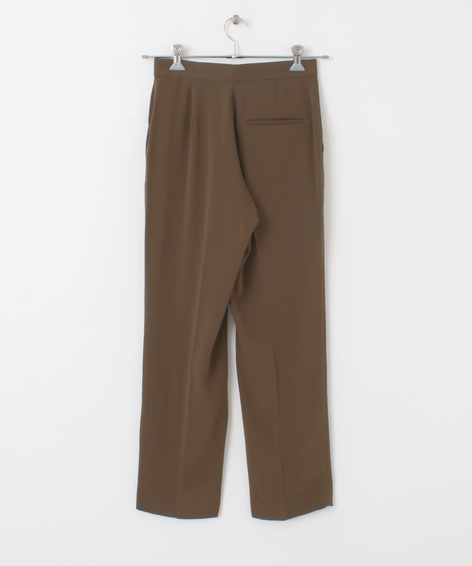 サテンストレートパンツ D.BROWN 34