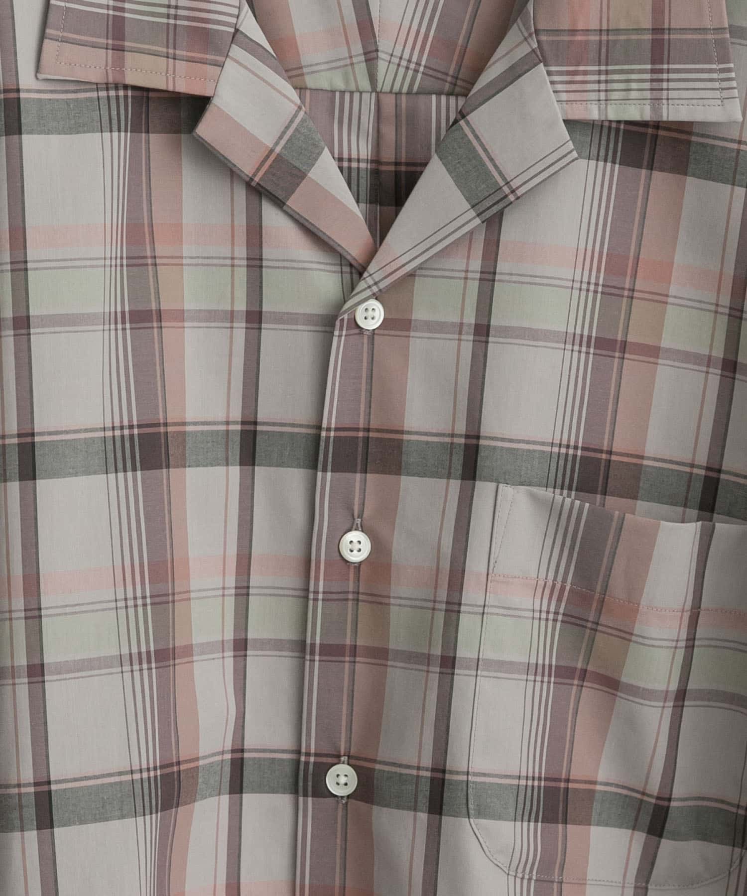 リラックスオープンカラーチェックシャツ RED M