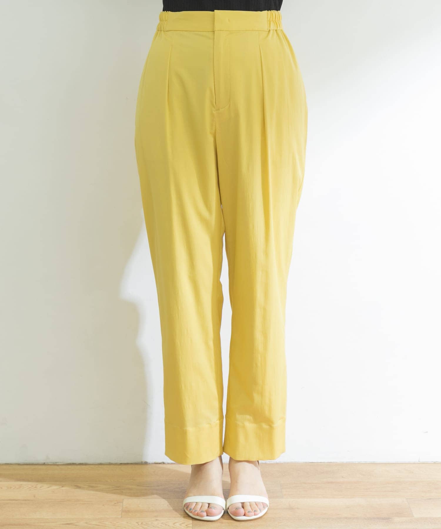 ストレッチストレートカラーパンツ YELLOW 36