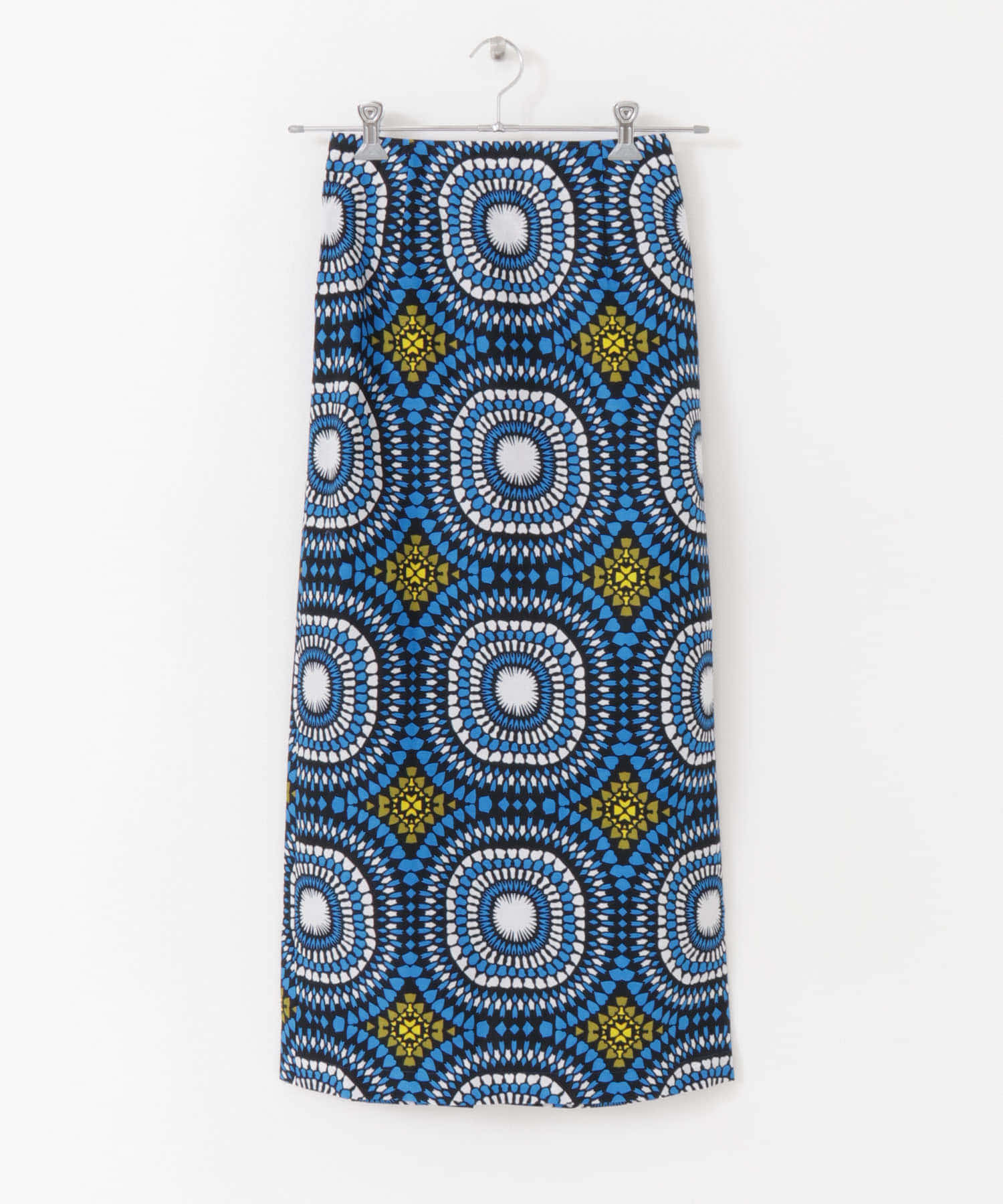 アフリカンバティックタイトスカート BLUE系 FREE