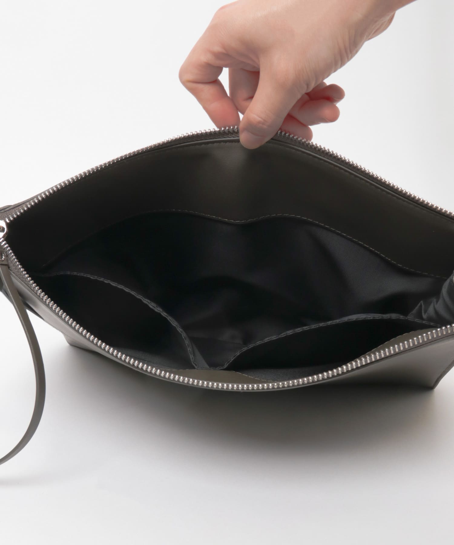 PUレザークラッチバッグ CHARCOAL FREE