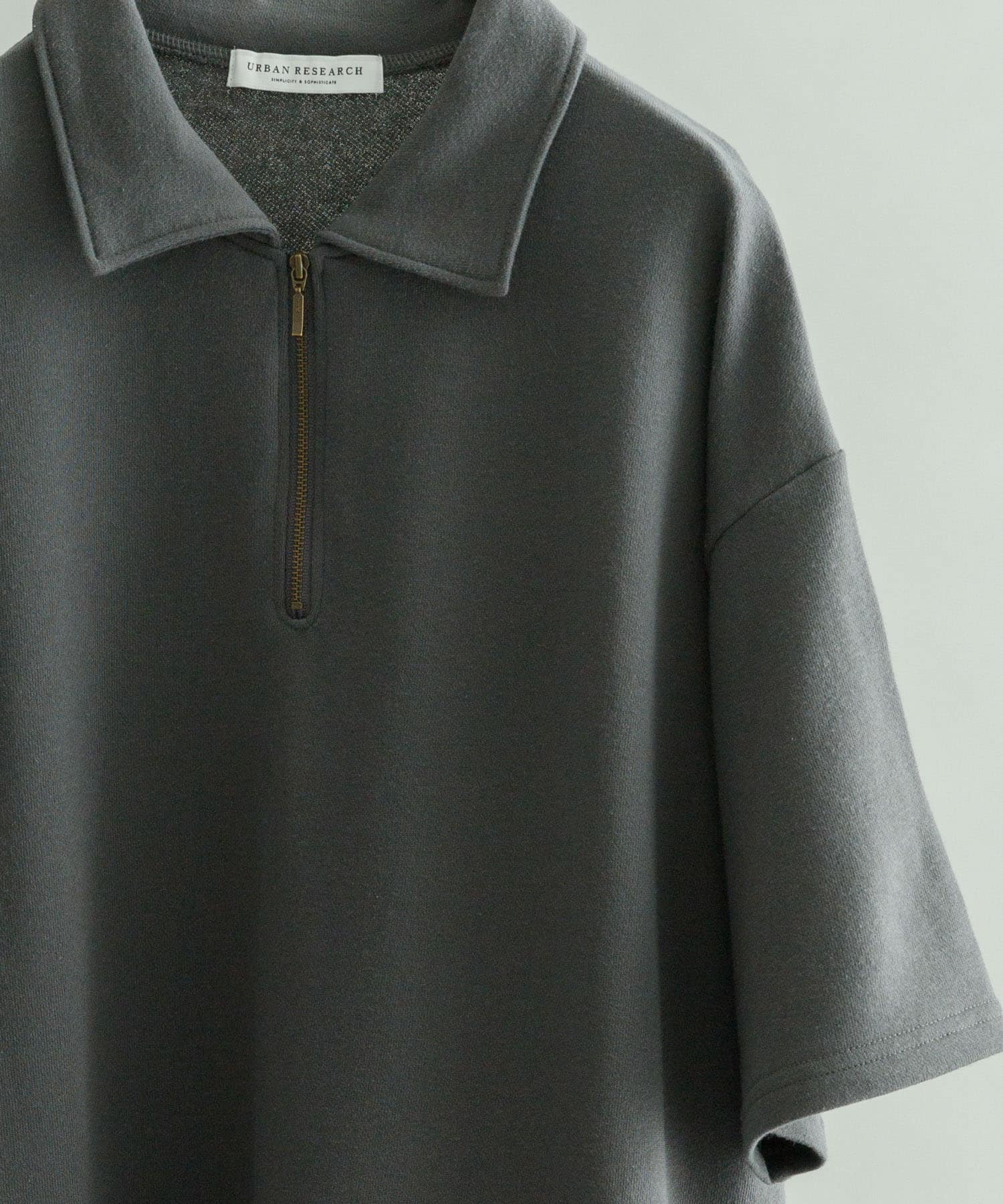 ライトフレンチテリーハーフジッププルオーバー CHARCOAL M